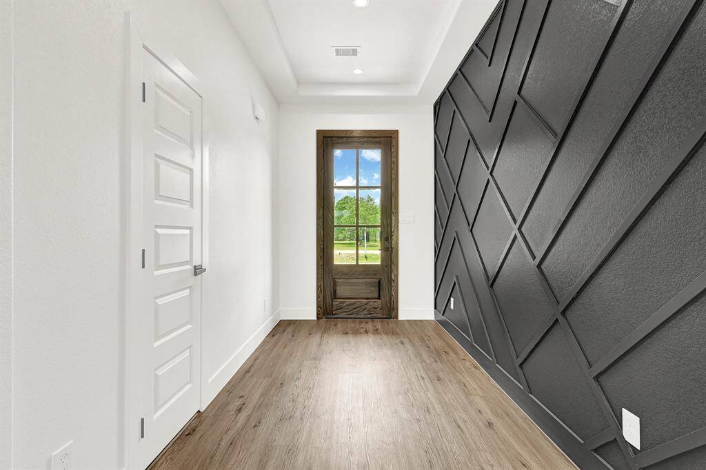 Entry features solid wood modern front and pendant lighting