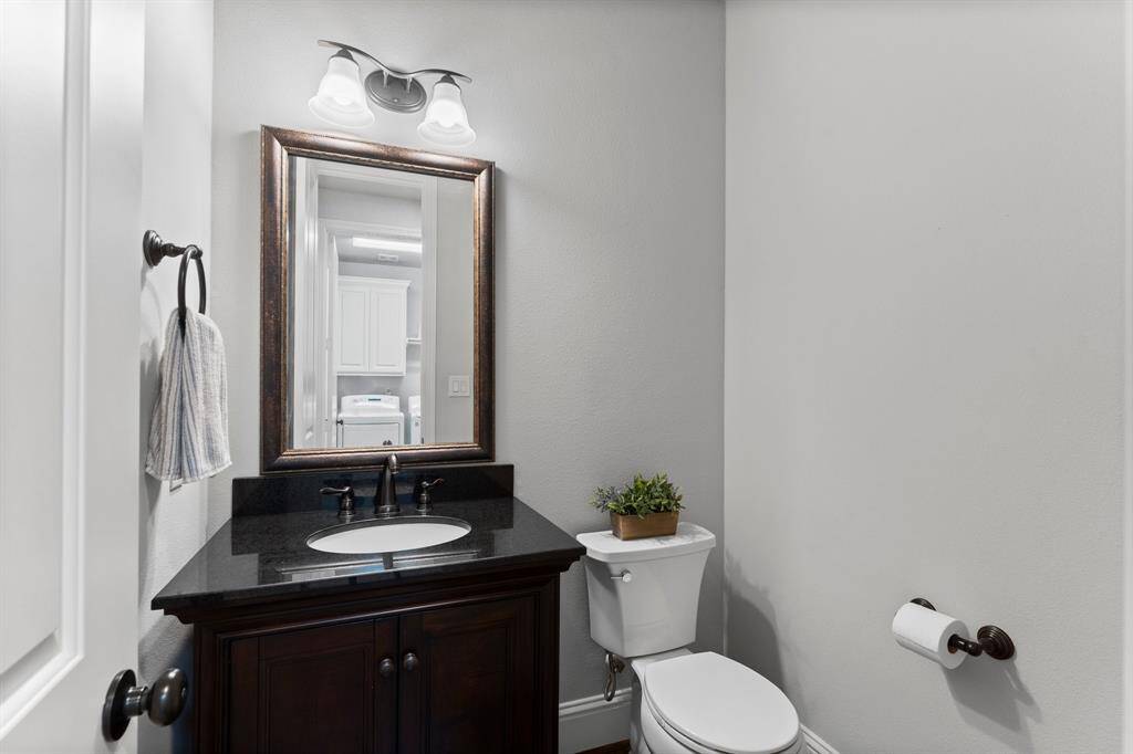 Stylish and accessible half bath.