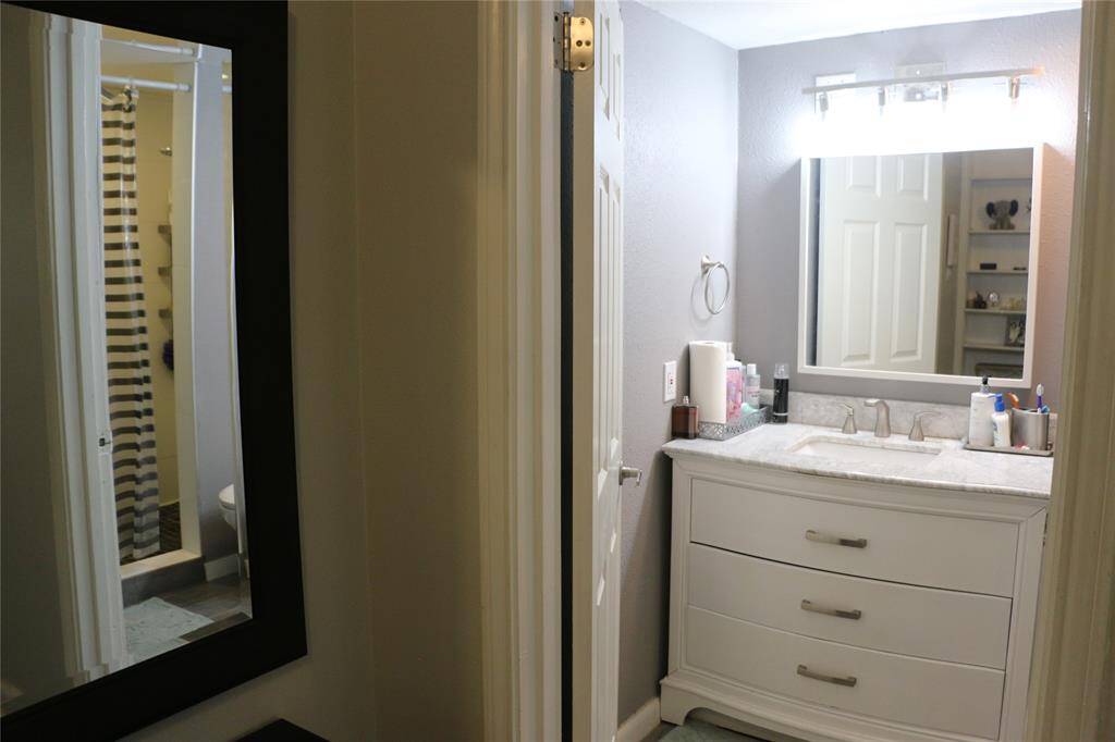 upstairs bathroom has shower only