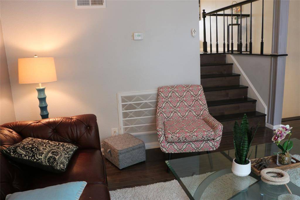 living room is on 2nd level and has access to enormous patio and back yard.
