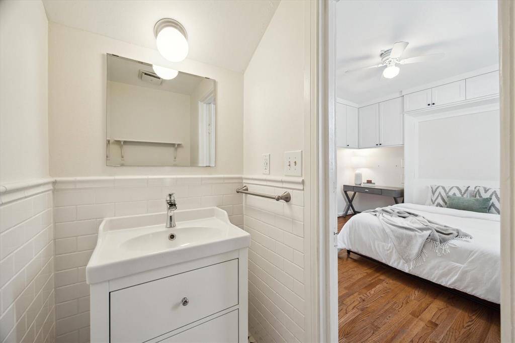 Convenient half bath located off the main floor bedroom. Clean and simple with easy access for guests or daily use.