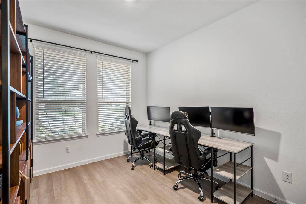 First-floor bedroom currently being used as an office.
