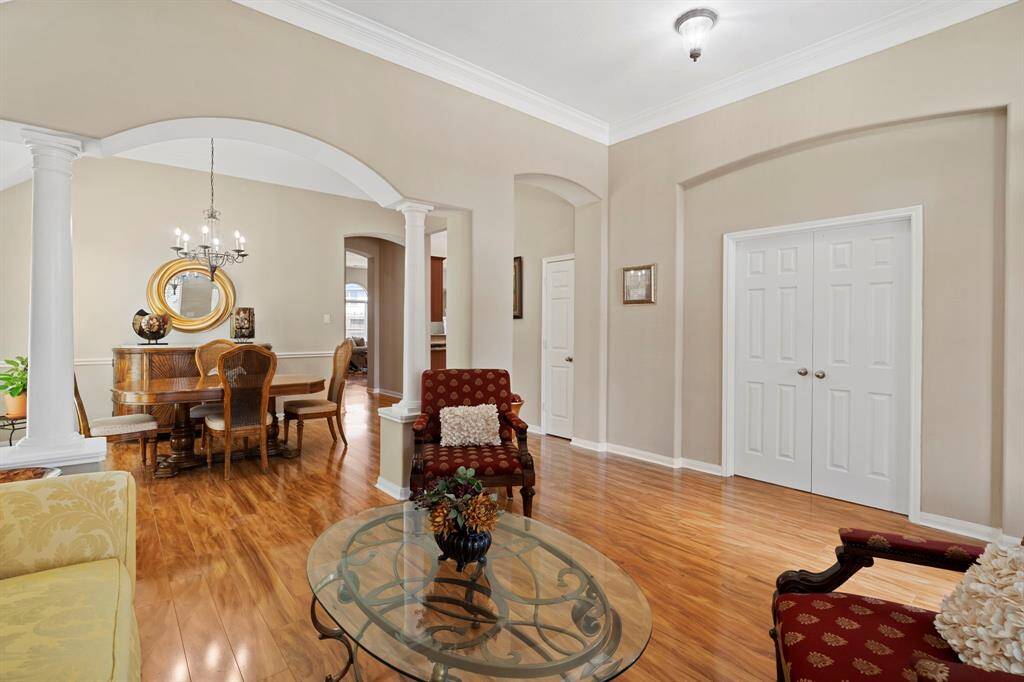 Double doors from the living room open to the home office.