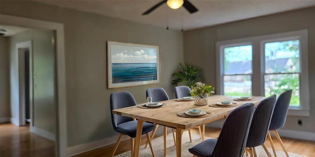 Virtually staged breakast area off the kitchen