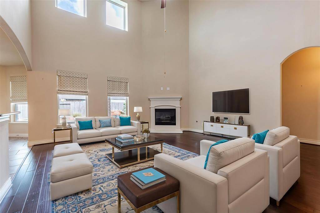 Family room staged