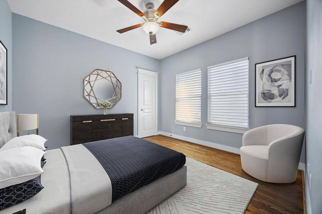 Third bedroom has two big windows allowing for great natural light and a walk-in closet.