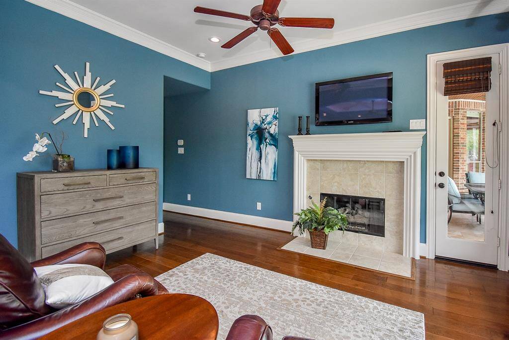 The sitting room provides a cozy area to find some peace and quiet. Access to the patio is a nice touch.