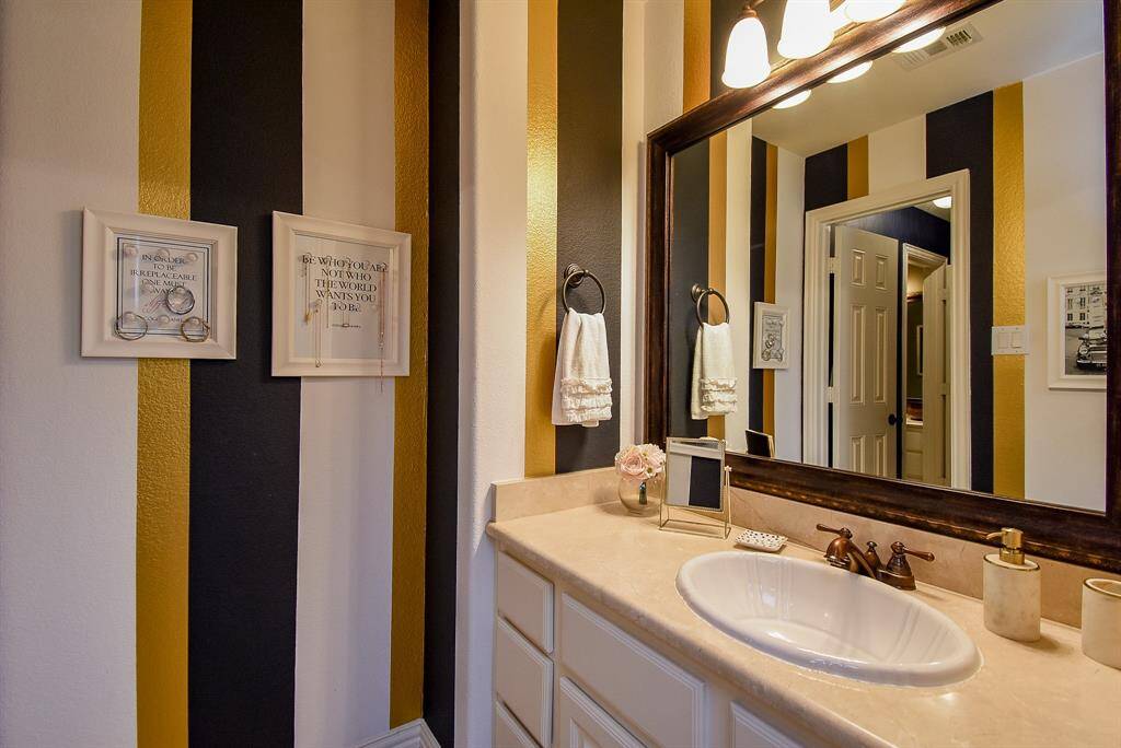 Jack and Jill bath. Here is one of the vanities.