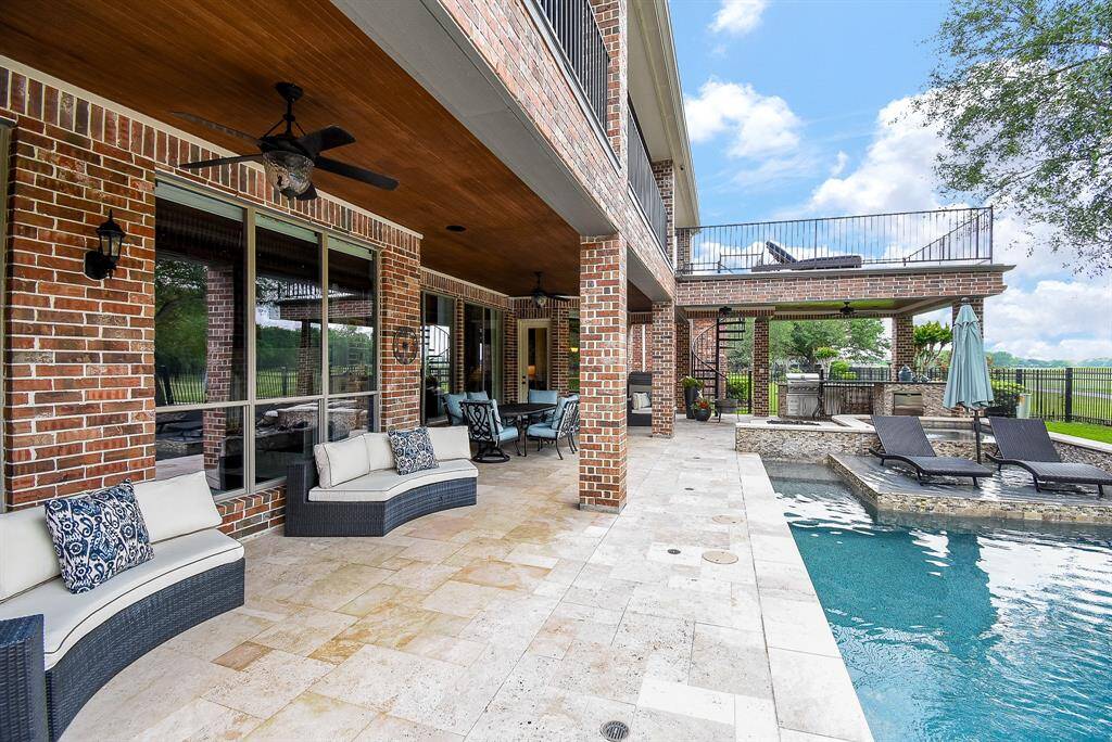 View of the covered patio and the amount of area to enjoy.