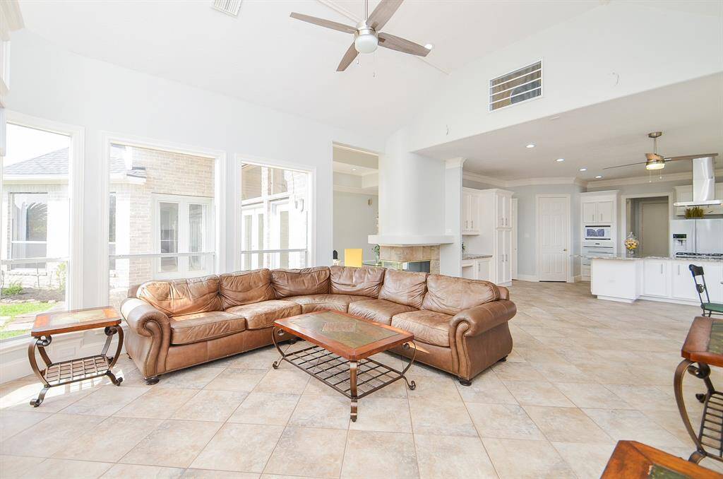 Another view of the living area looking at the kitchen. You can see from the photo the depth of the room. Large room for entertaining.
