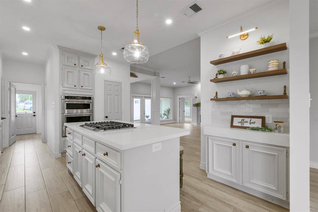 Inviting coffee bar, or perhaps tea bar where you can showcase your favorite pieces.