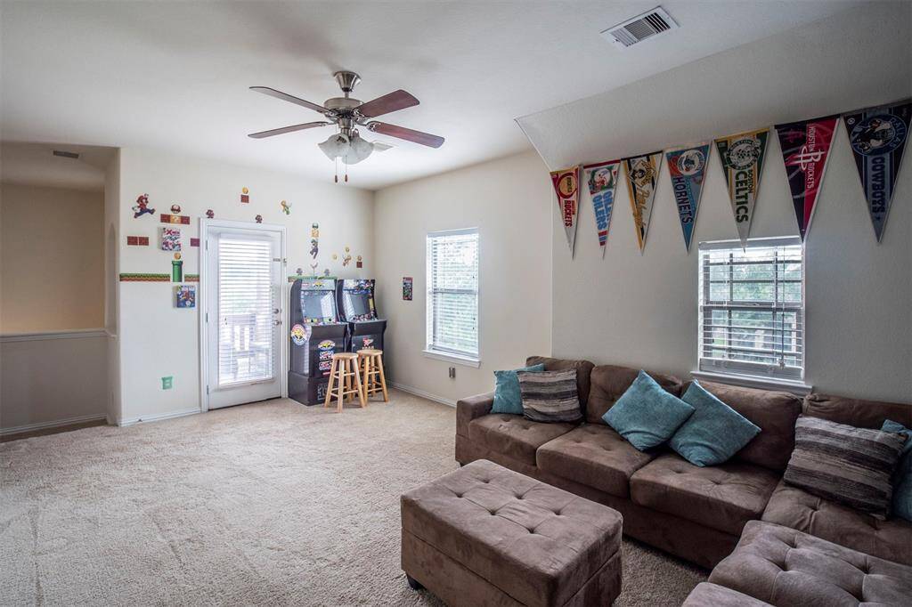 Gameroom with adjoing balcony