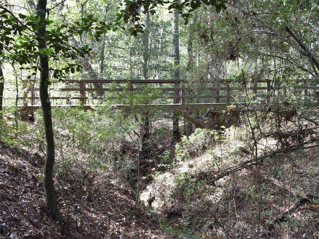 Park trail entrance bridge