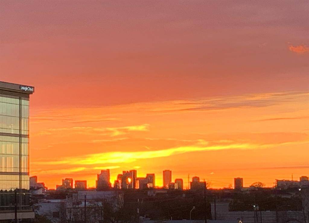Stunning sunset view from the private rooftop.