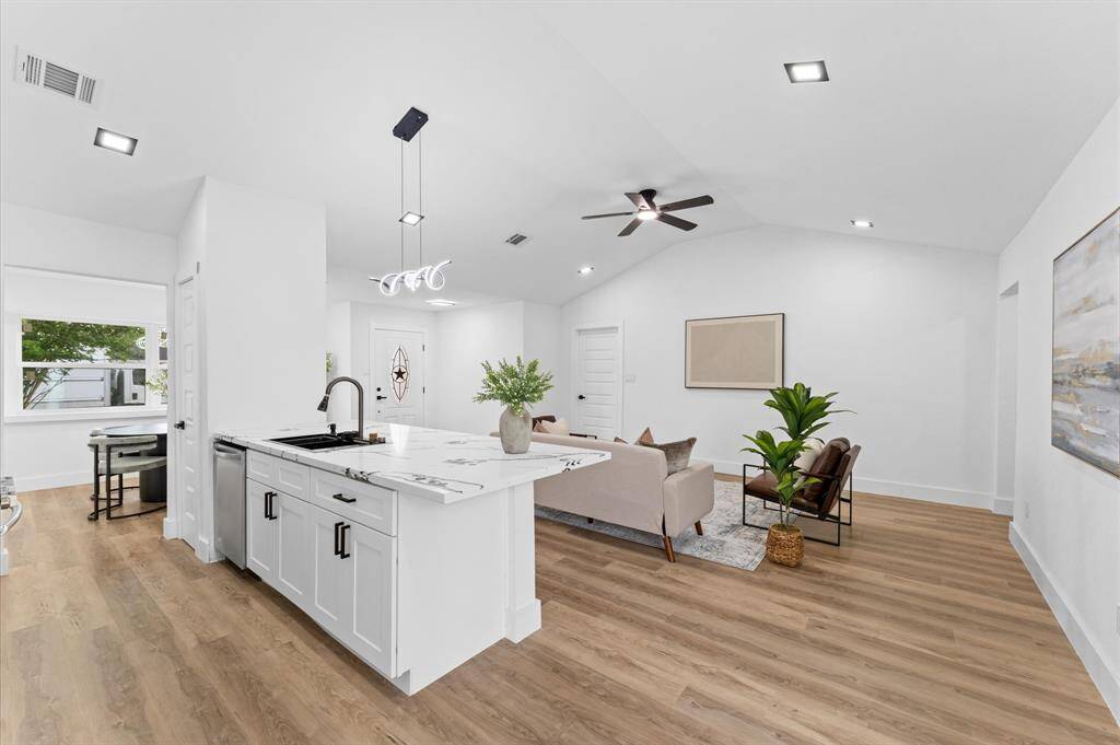 New kitchen with large island centerpiece