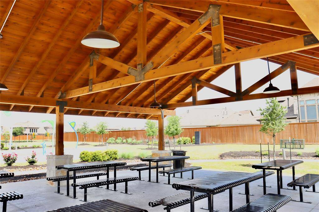 Covered picnic area at a walking distance