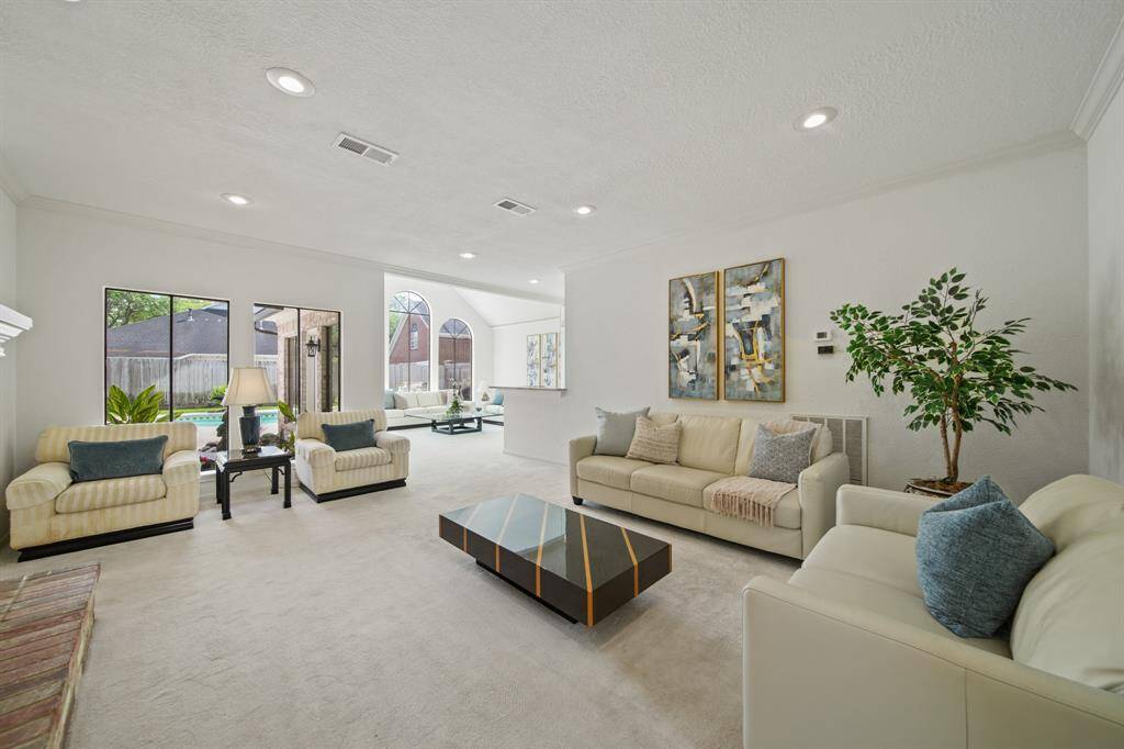 The family room is very spacious.