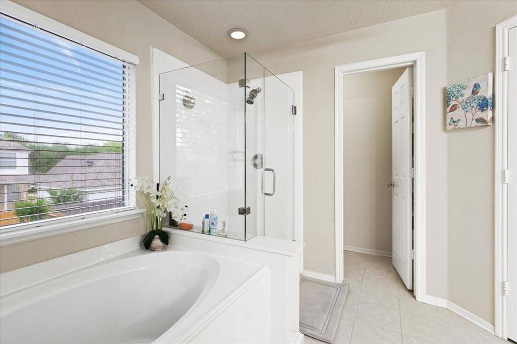 Garden Tub in primary bathroom.