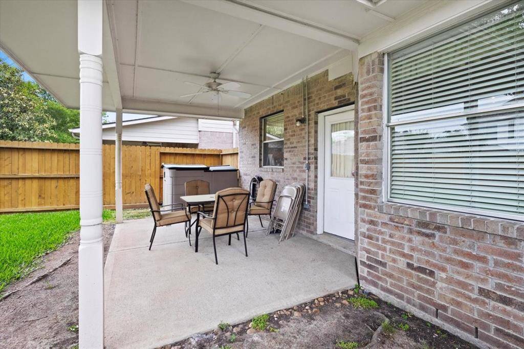 Another view of covered patio.