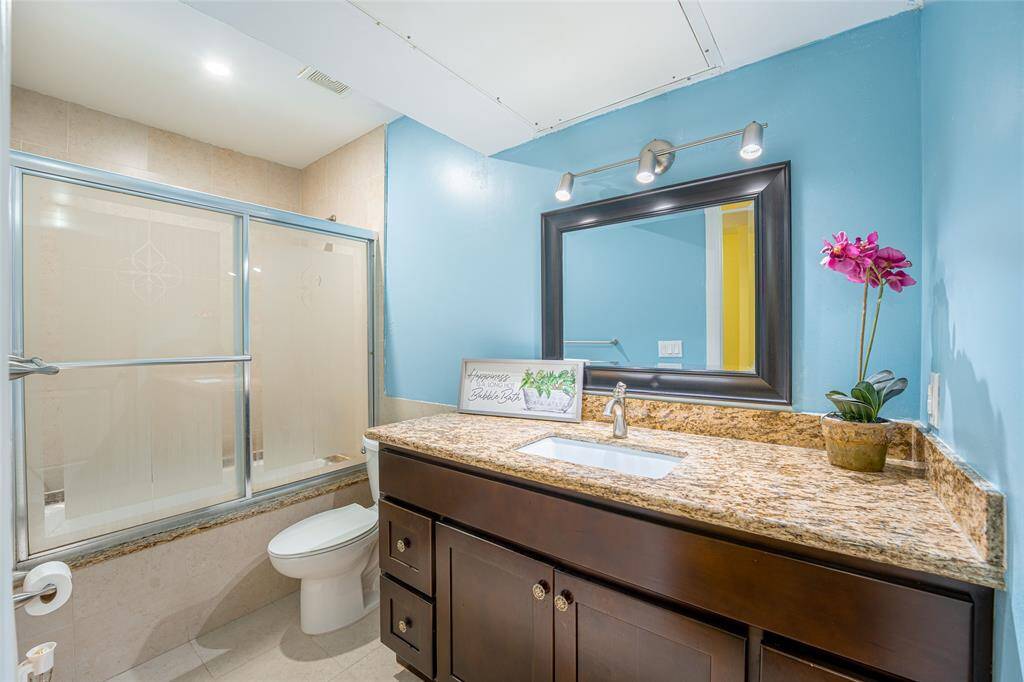 Oversized tub and shower combo.