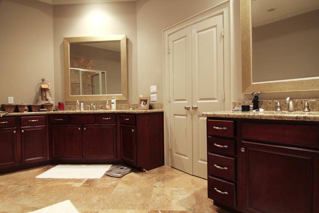 Primary bath with dual vanities