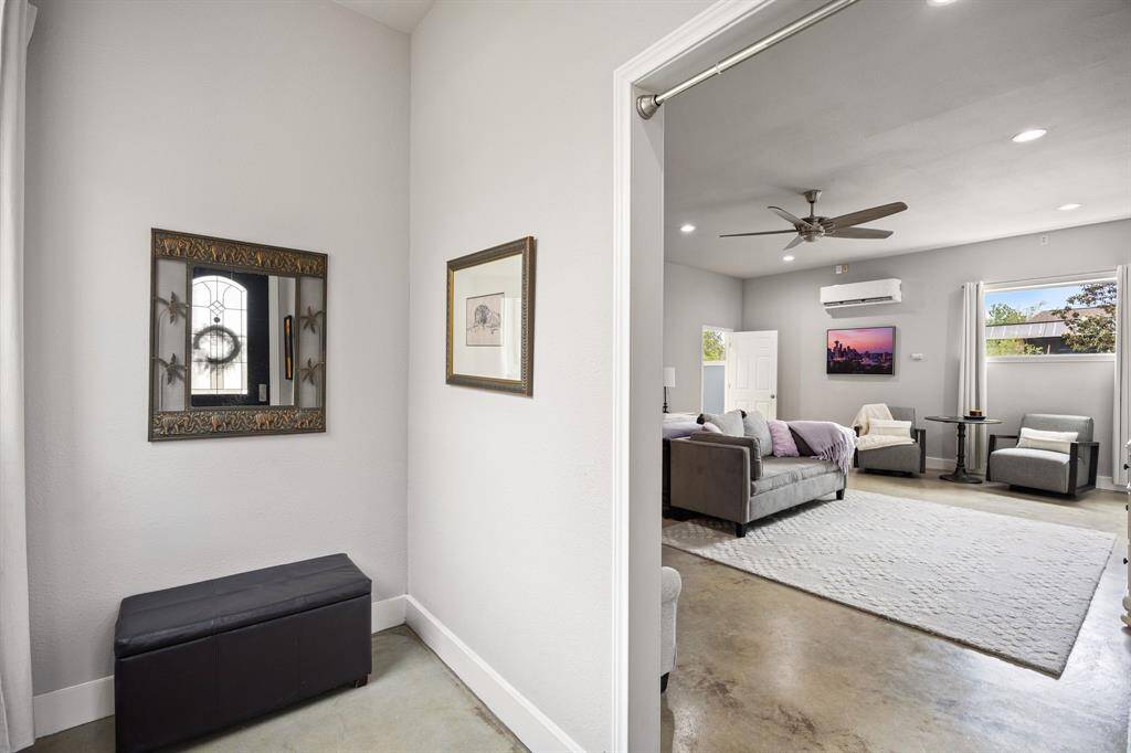 hallway and guest suite in converted garage