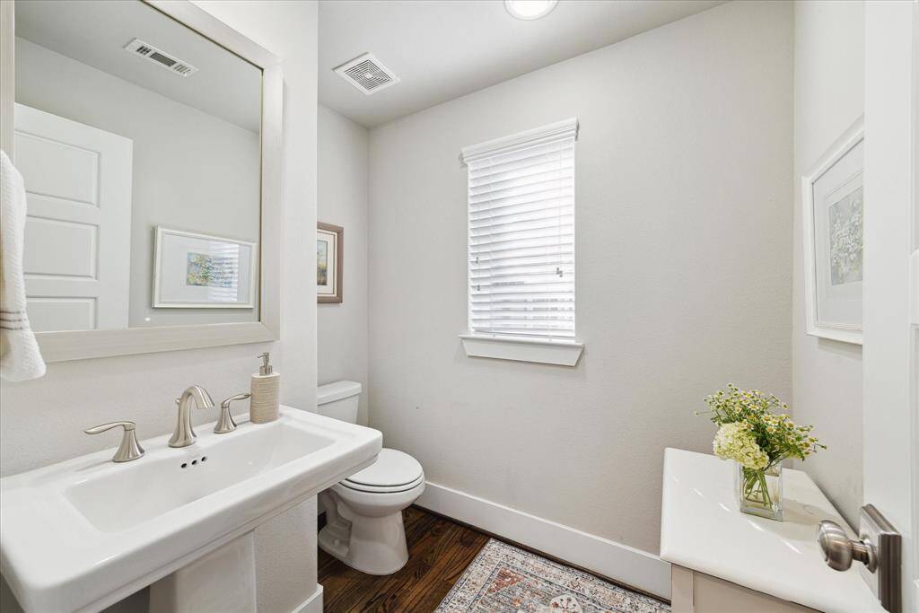 Powder room located on the second floor.