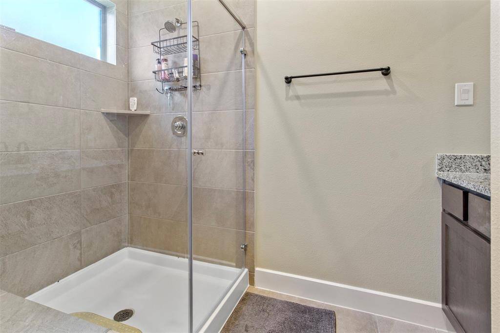 The walk-in shower is spacious!