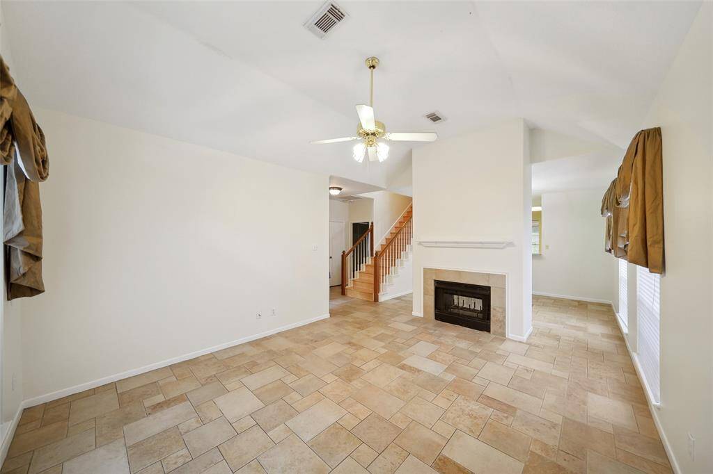 Living Room with double sided fireplace