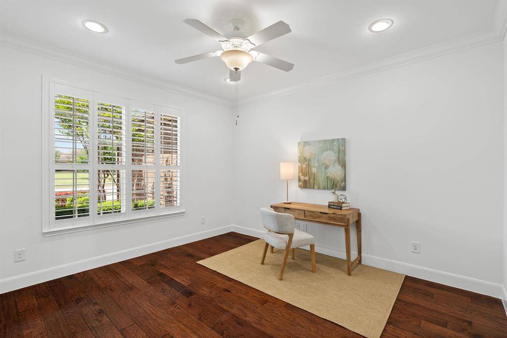 The study offers a quiet retreat where creativity can flourish—a versatile, private space just waiting for your personal touch.