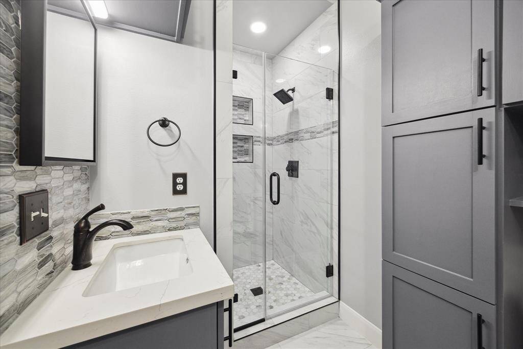Secondary Bath has shower and great built-ins!