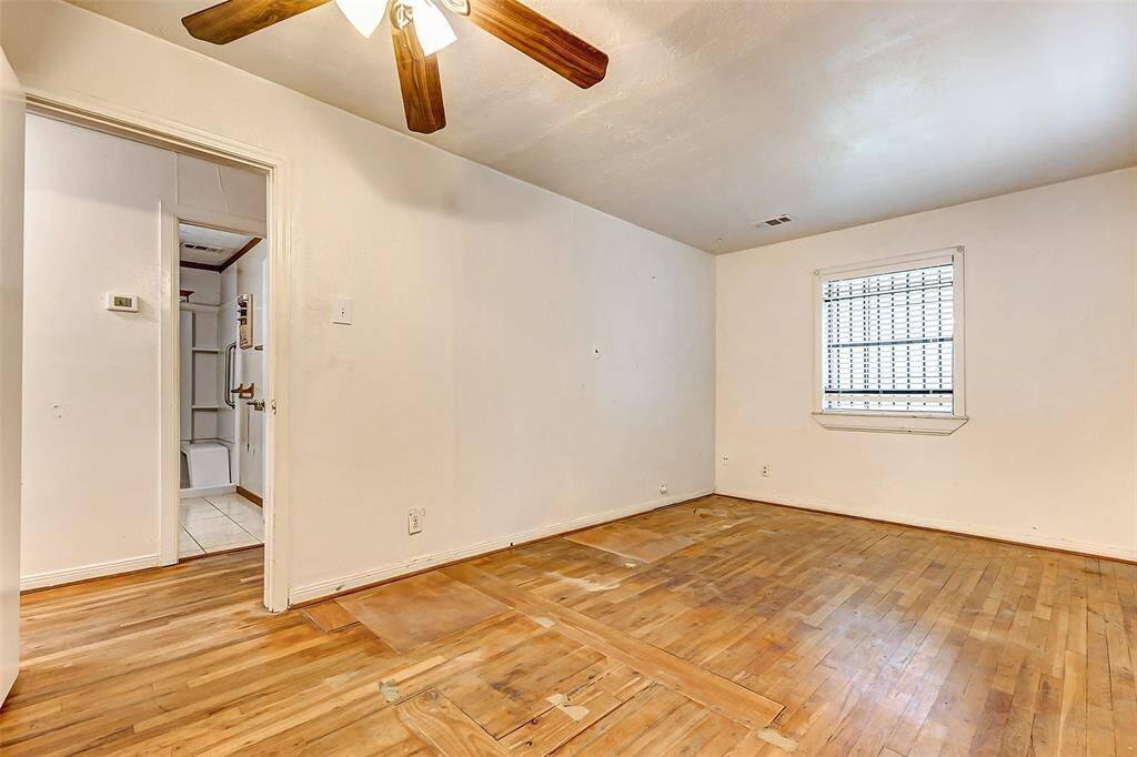 View of bedroom looking in to the bath