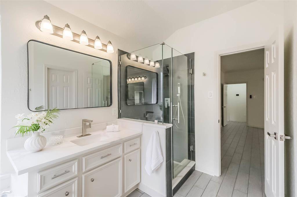 The open door leads into the primary bath.