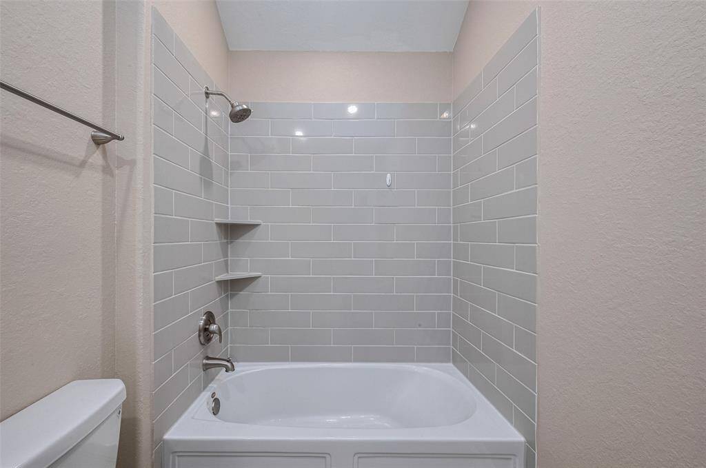 With shower & bath combo.