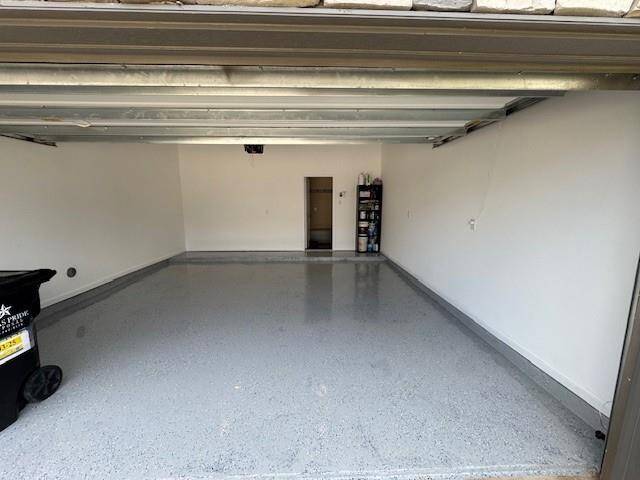 Sparkingly clean garage with epoxy flooring
