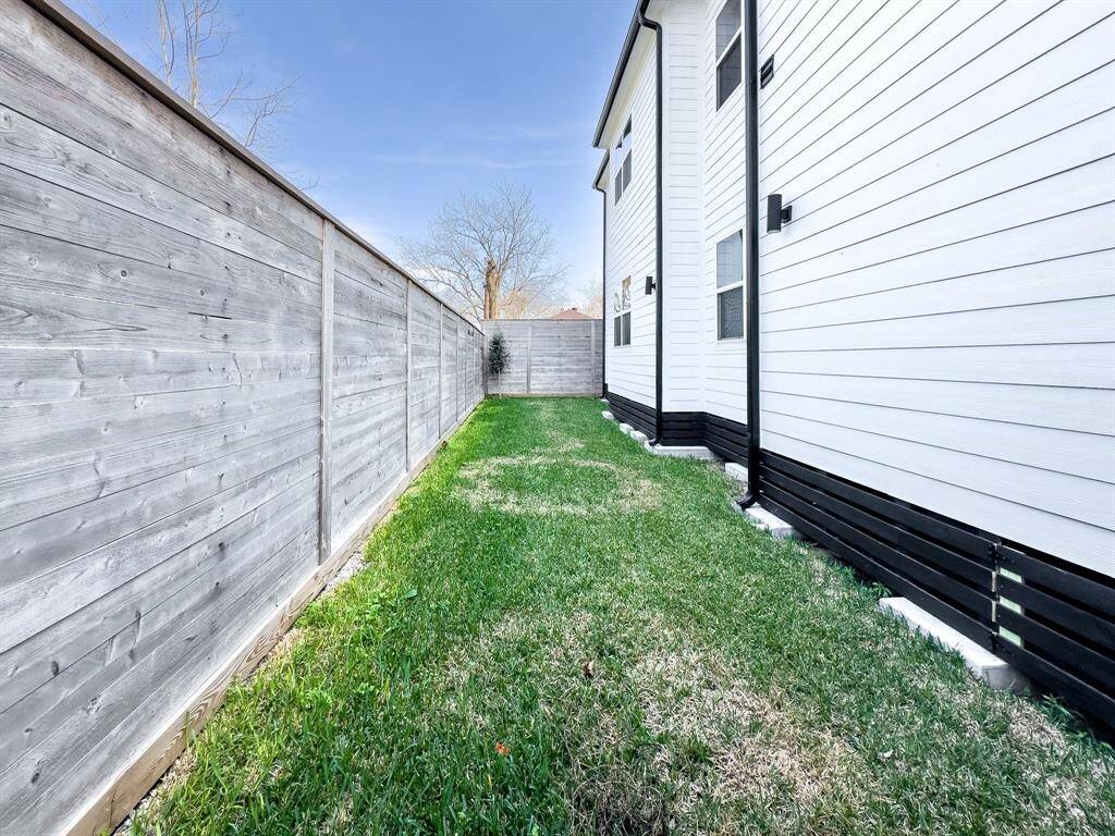 Privately fenced yard.