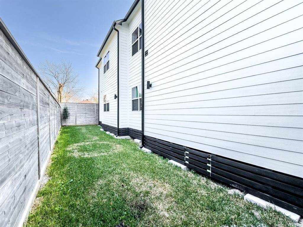 Privately fenced yard.