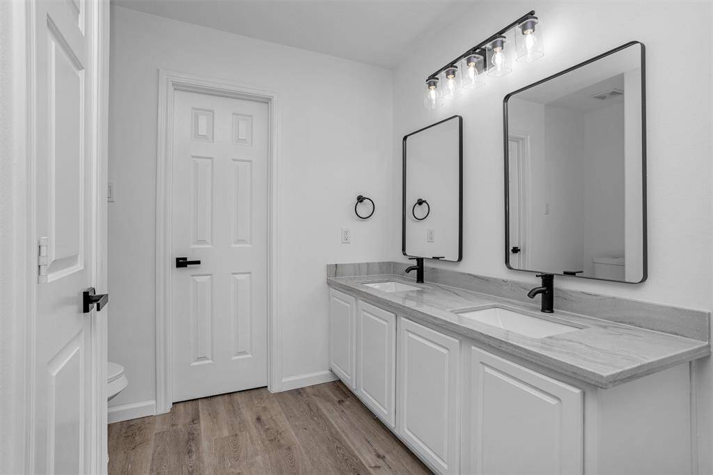 Primary bath is totally updated with a modern spa like feel.