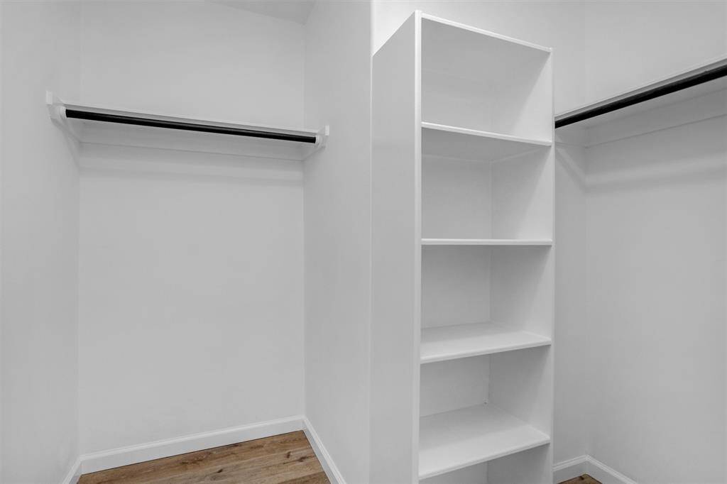 Very roomy with built in shelving.