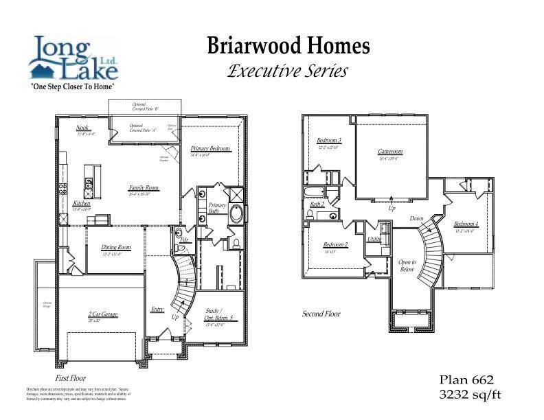 This floor plan features 5 bedrooms, 4 full baths, 1 half bath and over 3,200 square feet of living space.