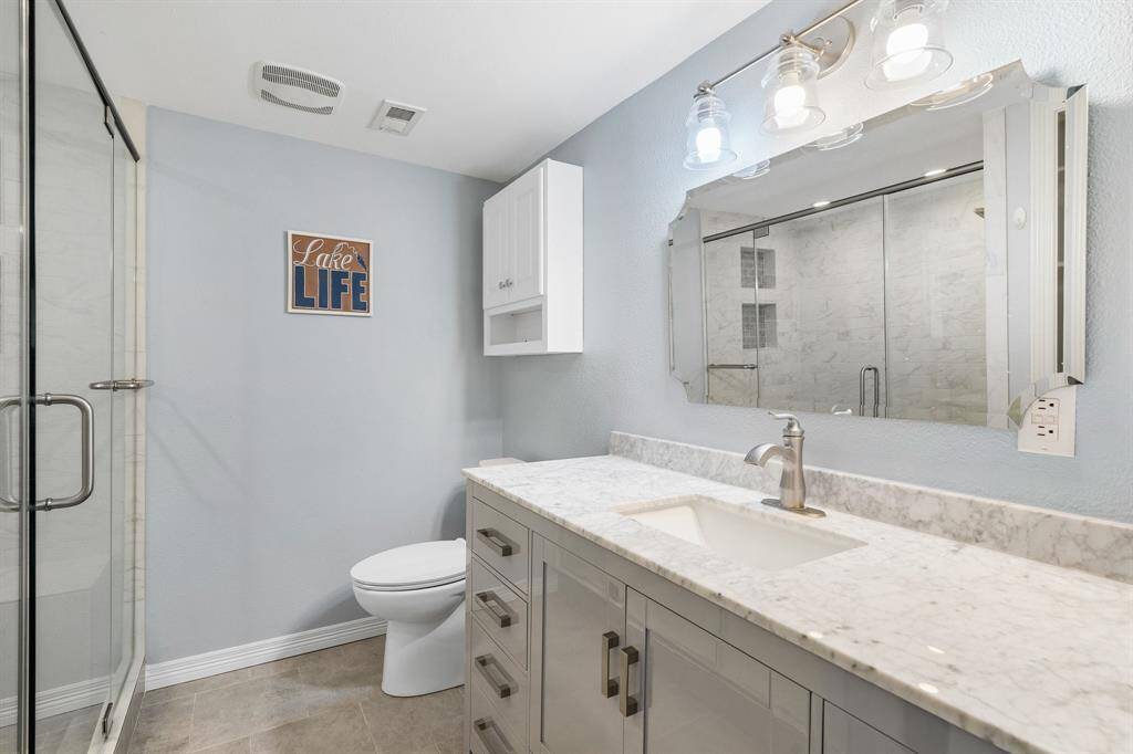 Primary Bath is beautifully updated.
