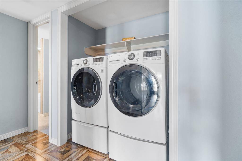 Washer and dryer stay.