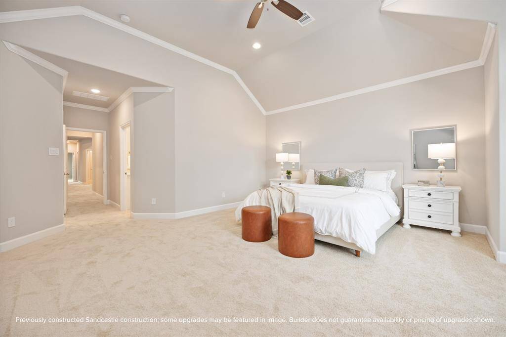 Thoughtful angles and architectural detailing give the primary suite an airy, expansive feel that’s both stylish and serene.