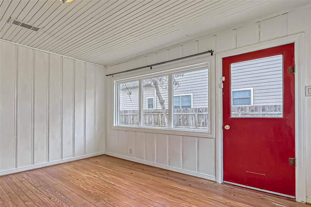 Backdoor exit is out of the sunroom.