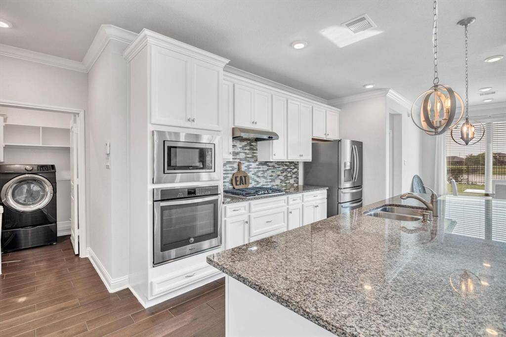 Built in stove & microwave.
