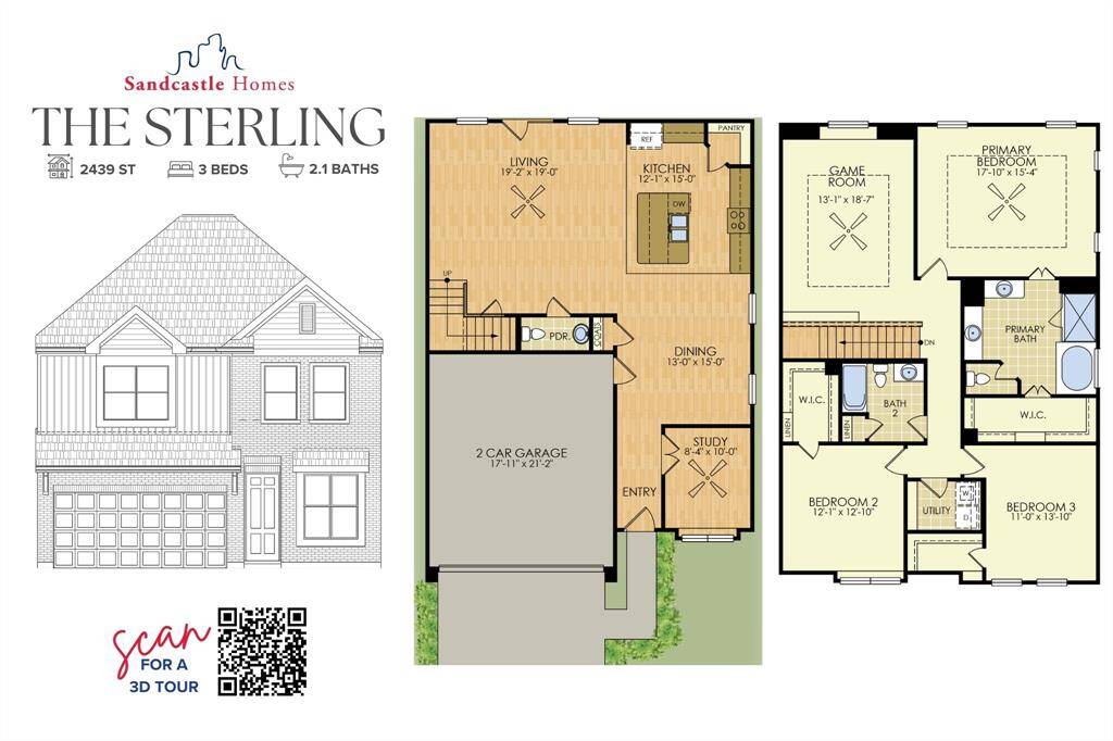 Meet The Sterling: Designed for Everyday MagicWith over 2,400 square feet, The Sterling offers thoughtful luxury at every turn. From the open-concept kitchen to the upstairs game room, every detail supports a life well lived—spacious, stylish, and effortlessly functional.
