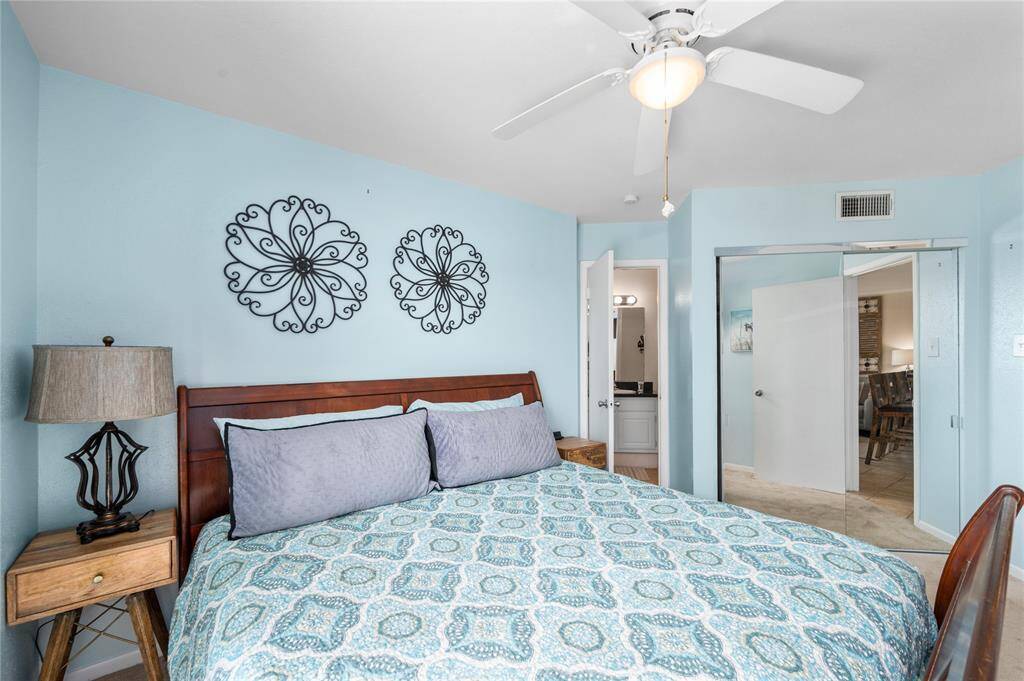 Primary bedroom with attached bathroom.