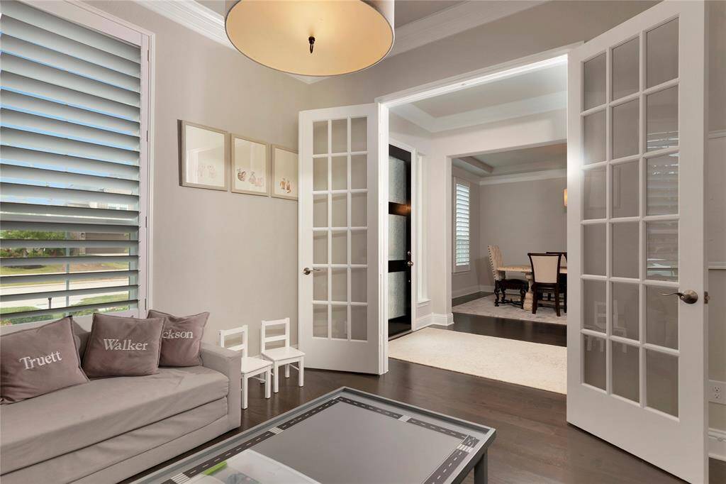 Office to your right at entry, set up as play room.