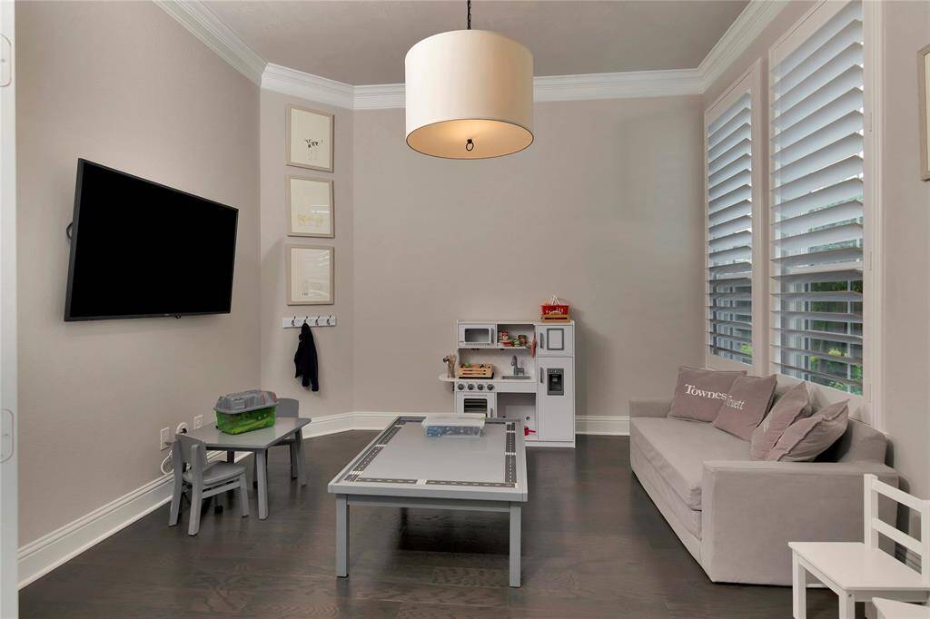 Fun fixture with plantation shutters.