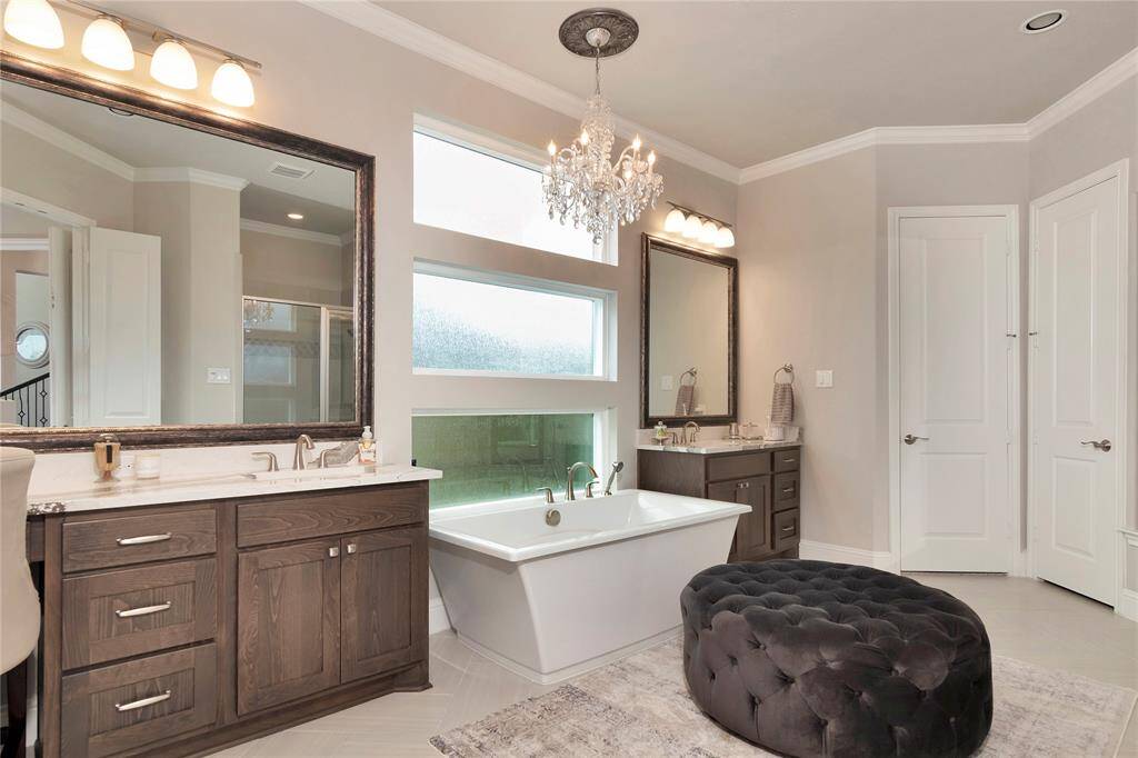 His and Her vanities.